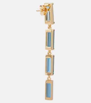 Boucles d'oreilles Deco Maxi en or 9 ct et topaze | Aliita