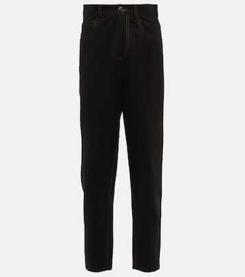 Pantaloni in misto cotone a vita alta | Brunello Cucinelli