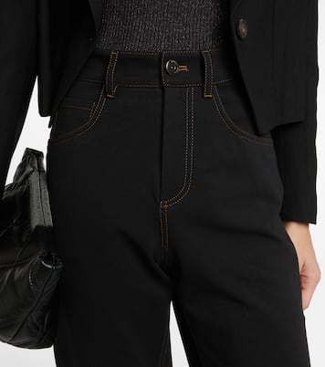 Pantaloni in misto cotone a vita alta | Brunello Cucinelli