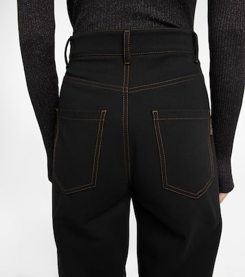 Pantaloni in misto cotone a vita alta | Brunello Cucinelli