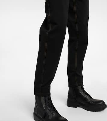 Pantaloni in misto cotone a vita alta | Brunello Cucinelli
