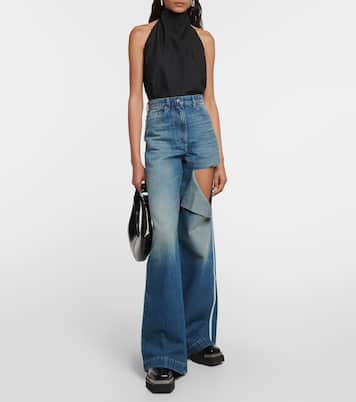Distressed high-rise wide-leg jeans | Peter Do