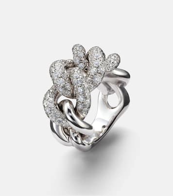 Bague Catene en or blanc 18 ct et diamants | Pomellato