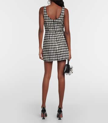 Checked bouclé minidress | Self-Portrait