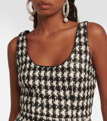 Checked bouclé minidress | Self-Portrait