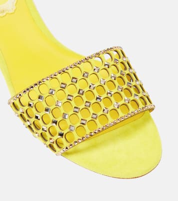 Crystal-embellished suede slides | Rene Caovilla