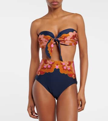Acadian printed high-rise bikini bottoms | Zimmermann