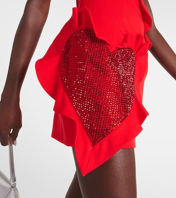 Ruffled embellished wool minidress | Area