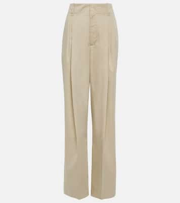 Pantalones anchos de algodón y seda | Bottega Veneta
