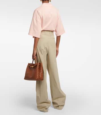 Pantalones anchos de algodón y seda | Bottega Veneta