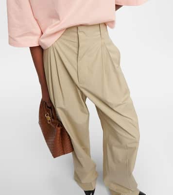 Pantalones anchos de algodón y seda | Bottega Veneta