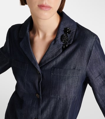 Embellished cotton denim top | 'S Max Mara