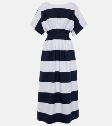 Abito midi in misto cotone a righe | Carolina Herrera