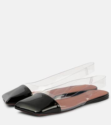 Ane Glass PVC and patent leather slingback flats | Amina Muaddi