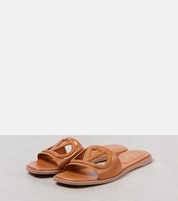 VLogo cutout leather slides | Valentino Garavani
