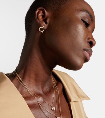 Heart 14kt gold hoop earrings with diamonds | Sydney Evan