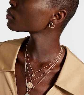 Heart 14kt gold hoop earrings with diamonds | Sydney Evan