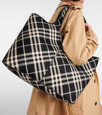 Burberry Check Medium canvas tote bag | Burberry