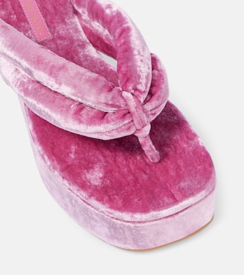 Sandali infradito in velluto con plateau | Dries Van Noten