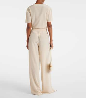 Weite High-Rise-Hose aus Seiden-Crêpe | Joseph