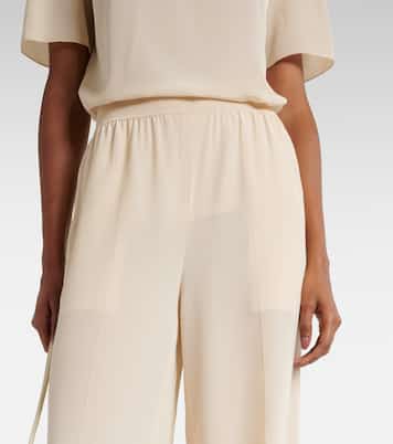 Weite High-Rise-Hose aus Seiden-Crêpe | Joseph