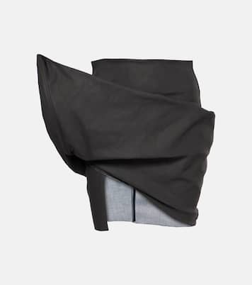 Minifalda drapeada de mezcla de algodón | Rick Owens