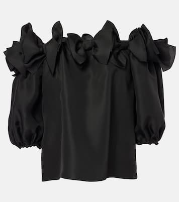 Off-shoulder silk top | Carolina Herrera