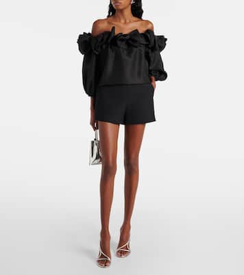 Off-shoulder silk top | Carolina Herrera