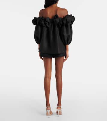 Off-shoulder silk top | Carolina Herrera