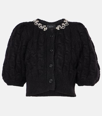 Embroidered cropped wool-blend cardigan | Simone Rocha