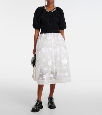 Embroidered cropped wool-blend cardigan | Simone Rocha