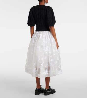 Embroidered cropped wool-blend cardigan | Simone Rocha