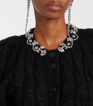 Embroidered cropped wool-blend cardigan | Simone Rocha