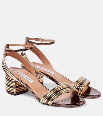 Sandalen Sundance 50 aus Metallic-Lederimitat | Aquazzura