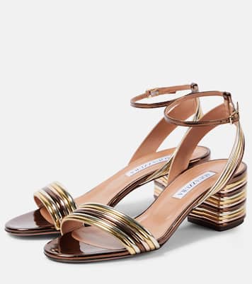 Sandalen Sundance 50 aus Metallic-Lederimitat | Aquazzura