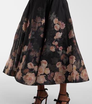 Falda midi Crush de lino y seda | Zimmermann