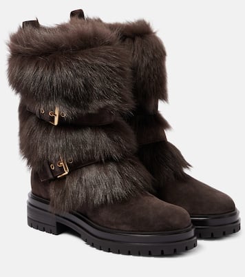 Botas biker Maverick de piel con borrego | Gianvito Rossi