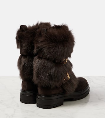 Botas biker Maverick de piel con borrego | Gianvito Rossi