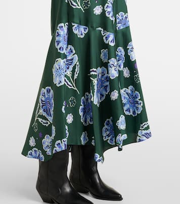 Abito midi Big Garden in twill di seta | Dorothee Schumacher