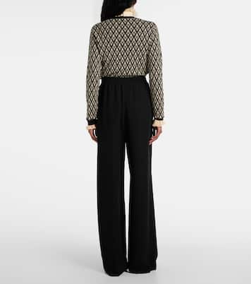 Pantaloni a gamba larga in cady couture | Valentino