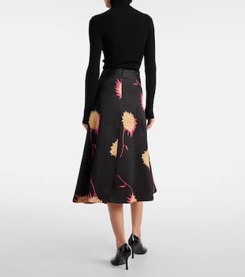 Gonna midi Milano in jacquard di raso | La DoubleJ