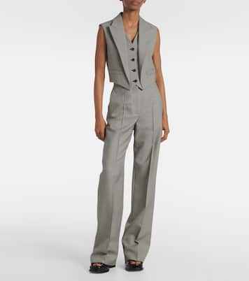 Houndstooth wool and mohair vest | McQueen