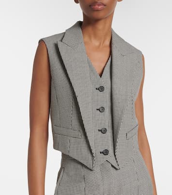 Houndstooth wool and mohair vest | McQueen