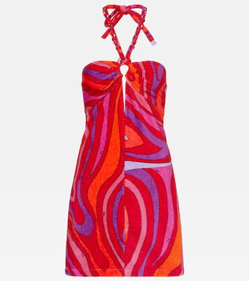 فستان قصير من القطن التيري مع تزيين Marmo | Pucci