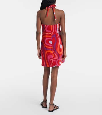 فستان قصير من القطن التيري مع تزيين Marmo | Pucci