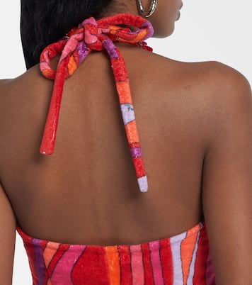 فستان قصير من القطن التيري مع تزيين Marmo | Pucci