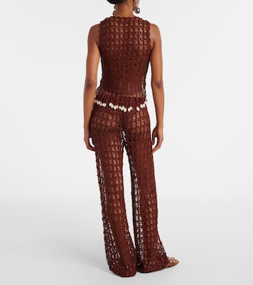 Crochet cotton wide-leg pants | Anna Kosturova