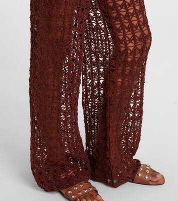 Crochet cotton wide-leg pants | Anna Kosturova