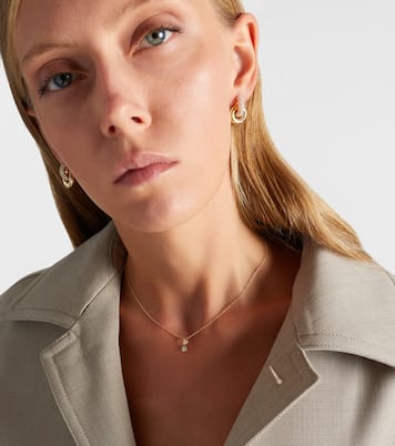 14kt gold charm necklace with diamonds | Stone and Strand