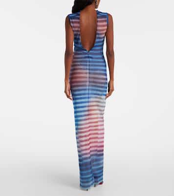 Air striped tulle maxi dress | Jean Paul Gaultier